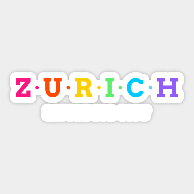 Zurich, Switzerland Sticker by Koolstudio